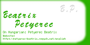 beatrix petyerec business card